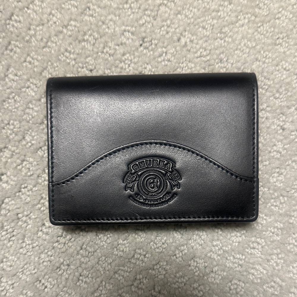 Ghurka Midnight Black Leather Card Holder